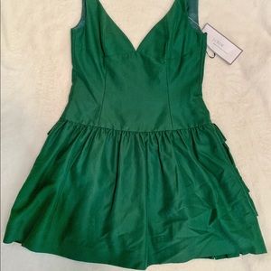 J.Crew Green Ruffled Swan Dress